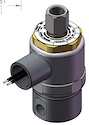 Technical drawing — MODEL EL23 PIPED 3WNC BODY OPTION "O" EXPLOSION PROOF
