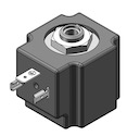 Technical drawing — MODEL 23 3WNC EXHAUST TO ATMOSPHERE DIN STYLE COIL