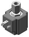 Technical drawing — MODEL 23 3WNC 1/8-27 NPT PIPED EXHAUST DIN STYLE COIL