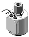 Technical drawing — MODEL 23 3WNC 1/8-27 NPT PIPED EXHAUST GROMMET WITH LEADS