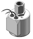 Technical drawing — MODEL 23 3WNC 1/4-18 NPT PIPED EXHAUST GROMMET WITH LEADS