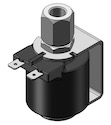 Technical drawing — MODEL 23 3WNC 1/8-27 NPT PIPED EXHAUST SPADE COIL WITH YOKE