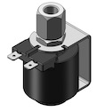 Technical drawing — MODEL 23 3WNC 1/4-18 NPT PIPED EXHAUST SPADE COIL WITH YOKE