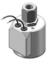 Technical drawing — MODEL 24 1/8-27 NPT 3WNO GROMMET WITH LEADS