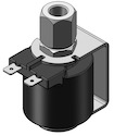 Technical drawing — MODEL 24 1/4-18 NPT 3WNO SPADE COIL WITH YOKE