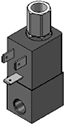 Technical drawing — 2WNO DIN STYLE COIL ALUMINUM BODY WITH 1/8-27 NPT PORTS