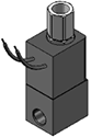 Technical drawing — 2WNO MOLDED COIL WITH LEADS ALUMINUM BODY WITH 1/8-27 NPT PORTS