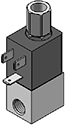 Technical drawing — 3WNC PIPED EXHAUST MAGENTIC LATCHING DIN STYLE