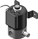 Technical drawing — MODEL 22 MANUAL OVERRIDE 2WNC GROMMET/BRACKET HOUSING WITH LEADS