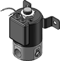 Technical drawing — MODEL 22 METERING 2WNC GROMMET/BRACKET HOUSING WITH LEADS