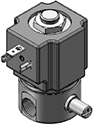 Technical drawing — MODEL 22 MANUAL OVERRIDE 2WNC DIN STYLE COIL