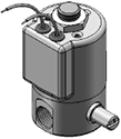 Technical drawing — MODEL 22 MANUAL OVERRIDE 2WNC GROMMET HOUSING WITH LEADS