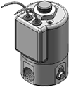 Technical drawing — MODEL 22 METERING 2WNC GROMMET HOUSING WITH LEADS