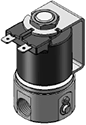 Technical drawing — MODEL 22 METERING 2WNC YOKE WITH SPADE TERMINALS
