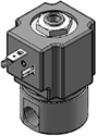 Technical drawing — MODEL 23 1/4-18 NPT 3WNC EXHAUST TO ATMOSPHERE DIN STYLE COIL