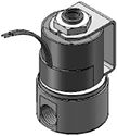 Technical drawing — MODEL 23 1/4-18 NPT 3WNC EXHAUST TO ATMOSPHERE MOLDED COIL WITH YOKE