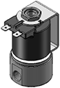 Technical drawing — MODEL 23 1/8-27 NPT 3WNC EXHAUST TO ATMOSPHERE YOKE WITH SPADE TERMINALS