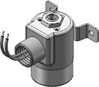 Technical drawing — MODEL 23 BODY OPTION "R" 3WNC EXHAUST TO ATMOSPHERE CONDUIT/BRACKET COIL CONNECTION