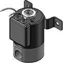 Technical drawing — MODEL 23 1/4-18 NPT 3WNC EXHAUST TO ATMOSPHERE GROMMET/BRACKET WITH LEADS
