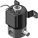 Technical drawing — MODEL 23 MANUAL OVERRIDE 3WNC EXHAUST TO ATMOSPHERE GROMMET/BRACKET HOUSING WITH LEADS