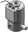 Technical drawing — MODEL 23 MANUAL OVERRIDE 3WNC EXHAUST TO ATMOSPHERE GROMMET HOUSING WITH LEADS