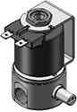 Technical drawing — MODEL 23 MANUAL OVERRIDE 3WNC EXHAUST TO ATMOSPHERE YOKE WITH SPADES