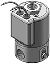 Technical drawing — MODEL 23 METERING 3WNC EXHAUST TO ATMOSPHERE GROMMET HOUSING WITH LEADS