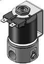 Technical drawing — MODEL 23 METERING 3WNC EXHAUST TO ATMOSPHERE YOKE WITH SPADE TERMINALS