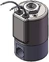 Technical drawing — MODEL 23 1/4-18 NPT 3WNC EXHAUST TO ATMOSPHERE GROMMET WITH LEADS