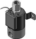 Technical drawing — MODEL 23 1/4-18 NPT 3WNC PIPED EXHAUST GROMMET/BRACKET WITH LEADS