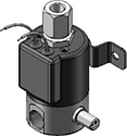 Technical drawing — MODEL 23 MANUAL OVERRIDE 3WNC PIPED EXHAUST GROMMET/BRACKET HOUSING WITH LEADS