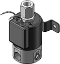 Technical drawing — MODEL 23 METERING 3WNC PIPED EXHAUST GROMMET/BRACKET HOUSING WITH LEADS