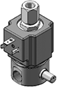 Technical drawing — MODEL 23 MANUAL OVERRIDE 3WNC PIPED EXHAUST DIN STYLE COIL