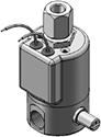 Technical drawing — MODEL 23 MANUAL OVERRIDE 3WNC PIPED EXHAUST GROMMET HOUSING WITH LEADS