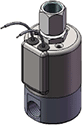 Technical drawing — MODEL 24 1/4-18 NPT 3WNO GROMMET WITH LEADS