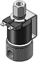 Technical drawing — MODEL 24 1/4-18 NPT 3-WAY NORMALLY OPEN YOKE WITH SPADES