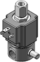 Technical drawing — MODEL 24 MANUAL OVERRIDE 3-WAY NORMALLY OPEN DIN STYLE COIL