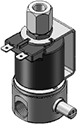 Technical drawing — MODEL 24 MANUAL OVERRIDE 3-WAY NORMALLY OPEN YOKE WITH SPADE TERMINALS