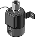 Technical drawing — MODEL 25 1/4-18 NPT 3-WAY DIRECTIONAL CONTROL GROMMET/BRACKET WITH LEADS