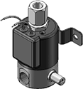 Technical drawing — MODEL 25 MANUAL OVERRIDE 3-WAY DIRECTIONAL CONTROL GROMMET/BRACKET HOUSING WITH LEADS