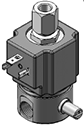 Technical drawing — MODEL 25 MANUAL OVERRIDE 3-WAY DIRECTIONAL CONTROL DIN STYLE COIL