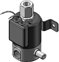 Technical drawing — MODEL 26 MANUAL OVERRIDE 3-WAY MULTI-PURPOSE GROMMET/BRACKET HOUSING WITH LEADS