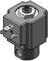 Technical drawing — MODEL 33 1/8-27 NPT 3WNC EXHAUST TO ATMOSPHERE DIN STYLE COIL