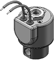 Technical drawing — MODEL 33 1/8-27 NPT PORTS 3WNC EXHAUST TO ATMOSPHERE GROMMET WITH LEADS