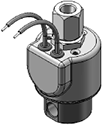 Technical drawing — MODEL 33 1/8-27 NPT PORTS 3WNC PIPED EXHAUST GROMMET WITH LEADS