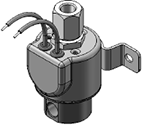 Technical drawing — MODEL 34 1/8-27 NPT 3WNO GROMMET/BRACKET WITH LEADS