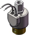 Technical drawing — MODEL 35 3W DIRECTIONAL CONTROL GROMMET WITH LEADS
