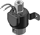Technical drawing — MODEL 35 1/8-27 NPT 3-WAY DIRECTIONAL CONTROL GROMMET/BRACKET WITH LEADS