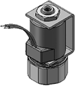 Technical drawing — MODEL 53 STUD MOUNT BODY 3WNC EXHAUST TO ATMOSPHERE YOKE WITH LEADS