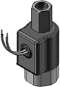 Technical drawing — MODEL 55 STUD MOUNT BODY 3W DIRECTIONAL CONTROL GROMMET WITH LEADS